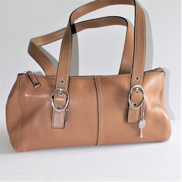 Fossil Classic (#75082) Tan Leather Shoulder Bag - Picture 1 of 8